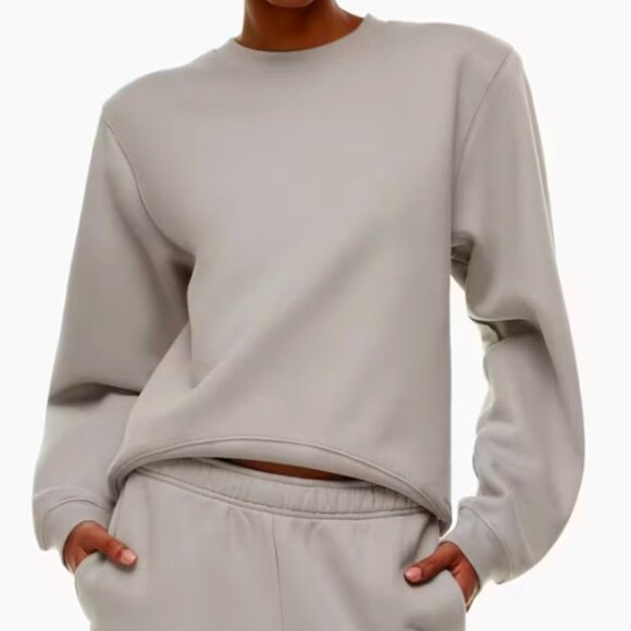 Aritzia Sweaters - Aritzia Sweatfleece Boyfriend Shoulder Pad Sweatshirt - Gray